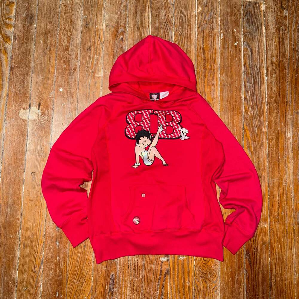Betty Boop Y2K Graphic Pullover Hoodie Red